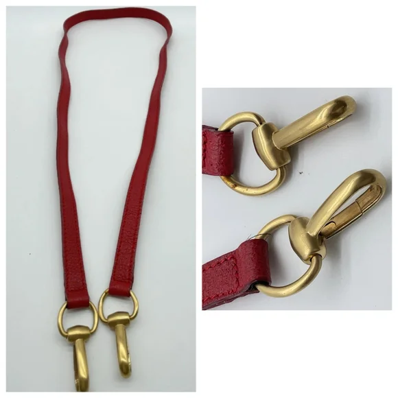 SALE! Gucci Red Suede Mini Satchel Handbag/Shoulder Bag W Bamboo Handles & Strap - Picture 8 of 16